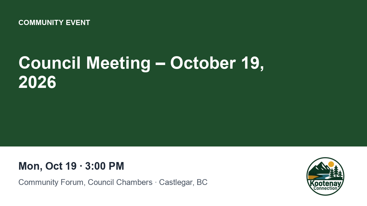 Council Meeting – October 19, 2026