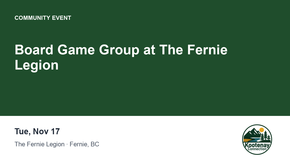 Board Game Group at The Fernie Legion