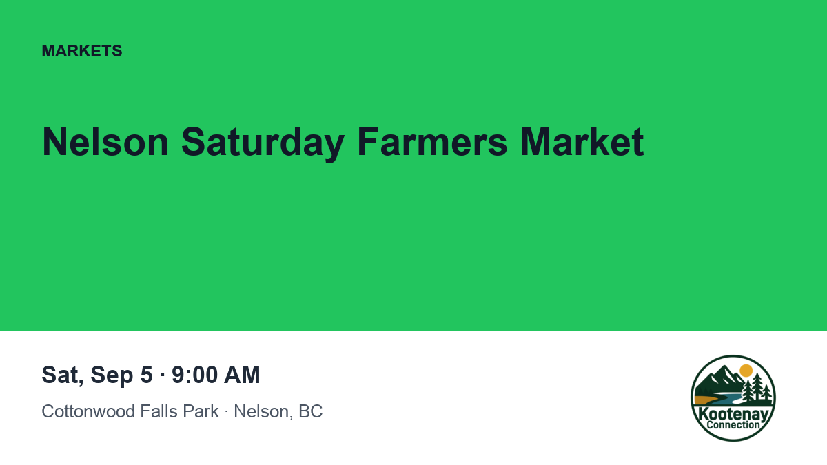 Nelson Saturday Farmers Market