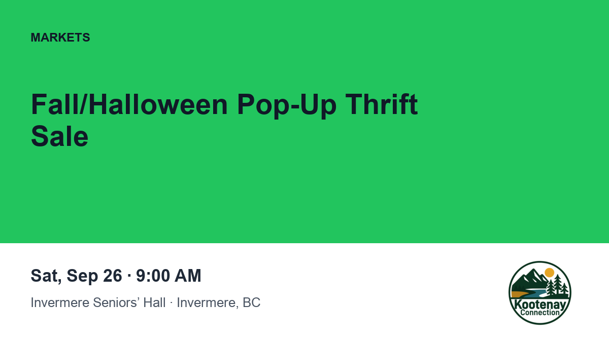 Fall/Halloween Pop-Up Thrift Sale