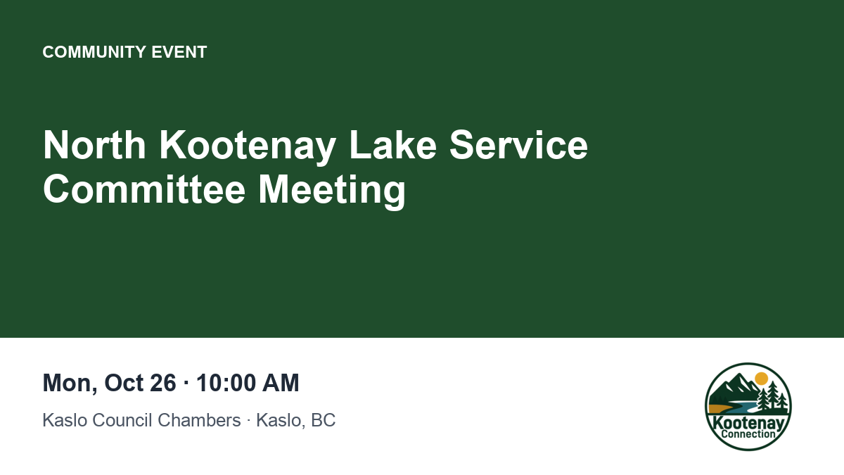 North Kootenay Lake Service Committee Meeting