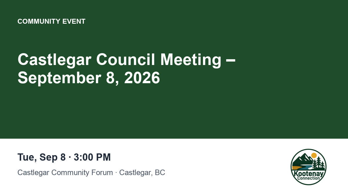 Castlegar Council Meeting – September 8, 2026