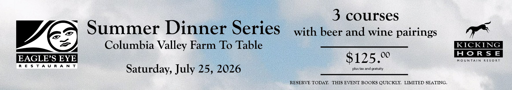 Eagle’s Eye Dinner Series – Columbia Valley Farm To Table
