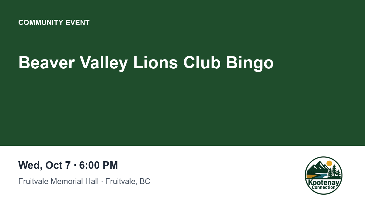 Beaver Valley Lions Club Bingo