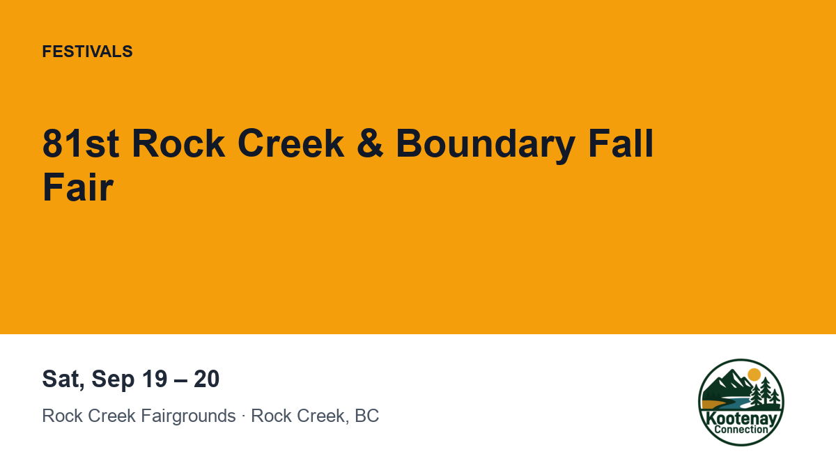 81st Rock Creek & Boundary Fall Fair