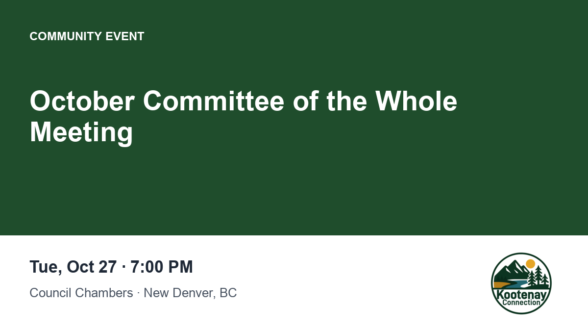 October Committee of the Whole Meeting
