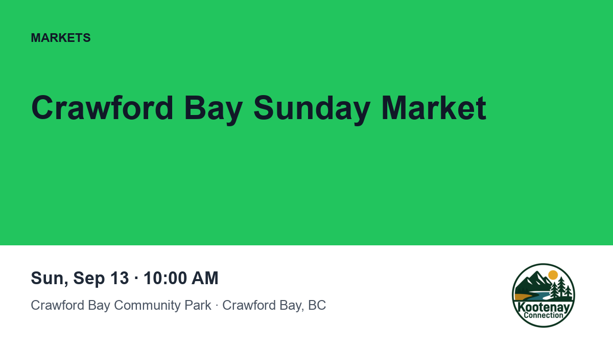 Crawford Bay Sunday Market