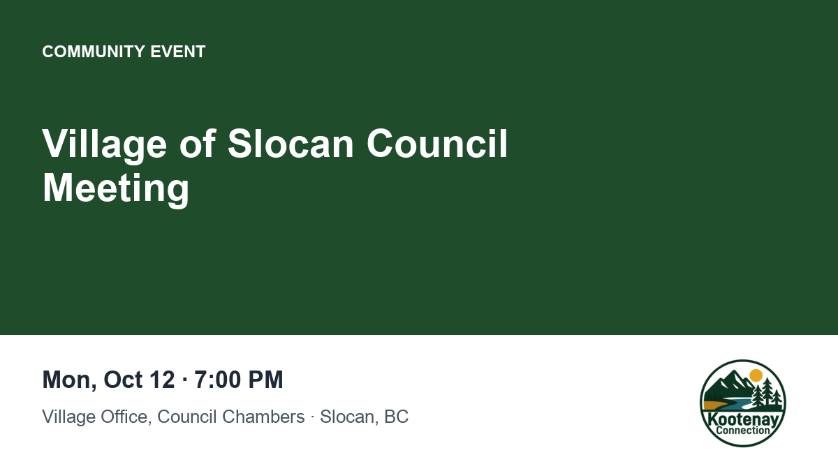 Village of Slocan Council Meeting