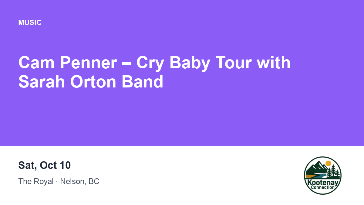 Cam Penner – Cry Baby Tour with Sarah Orton Band