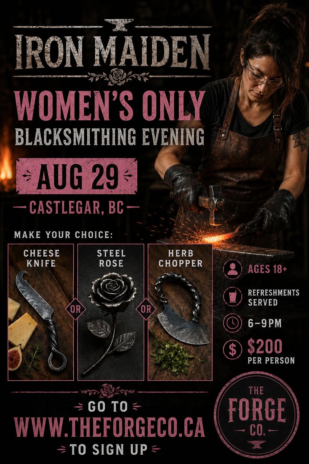 Iron Maiden Women's Only Blacksmithing Evening