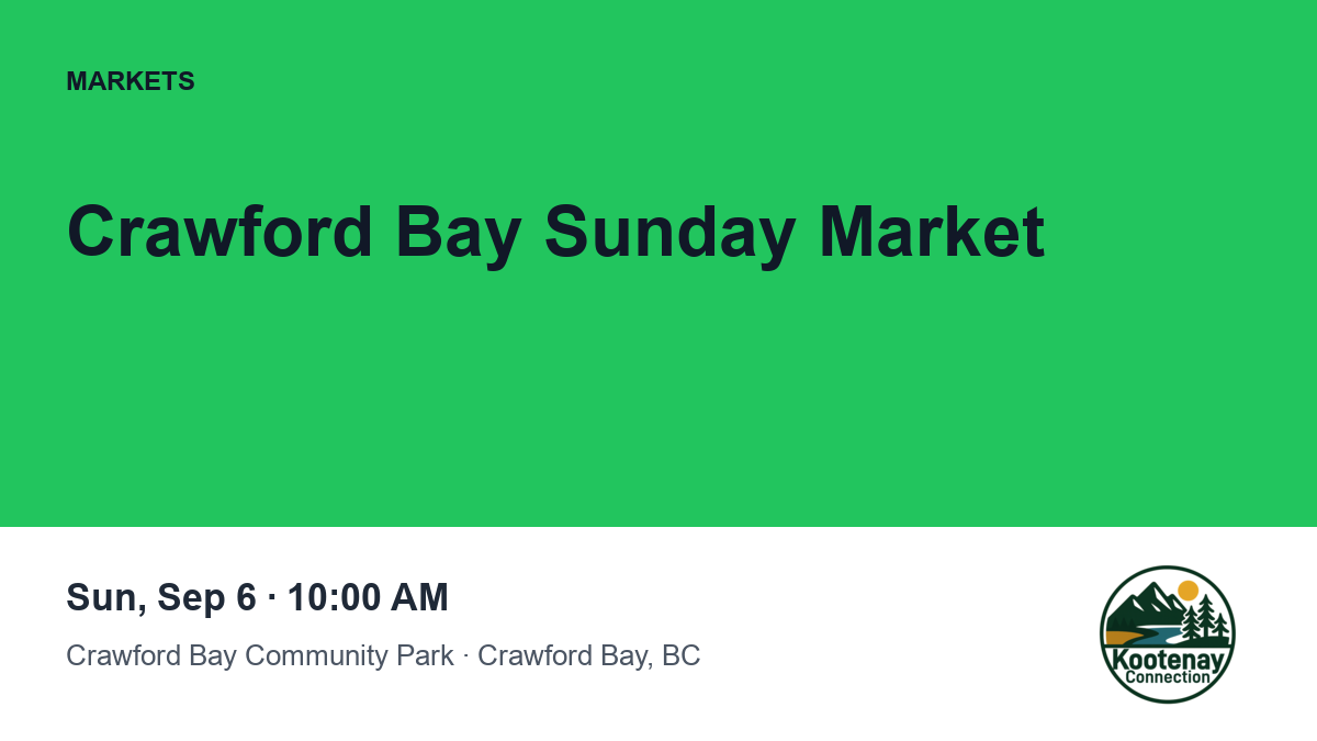Crawford Bay Sunday Market