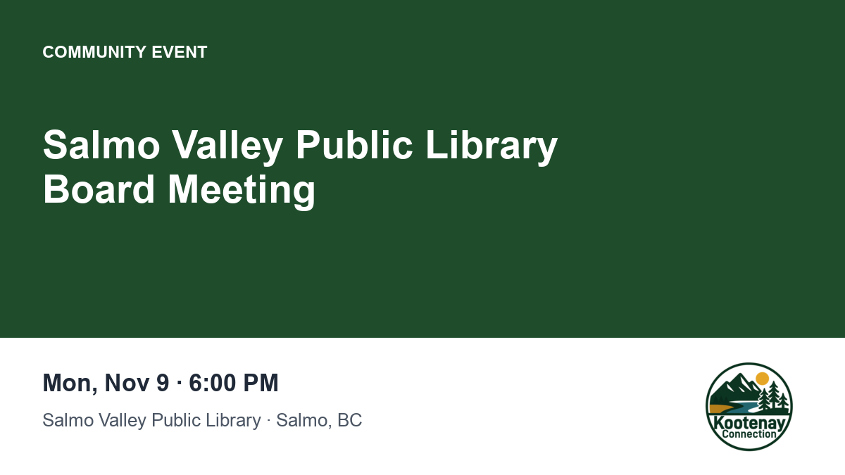 Salmo Valley Public Library Board Meeting