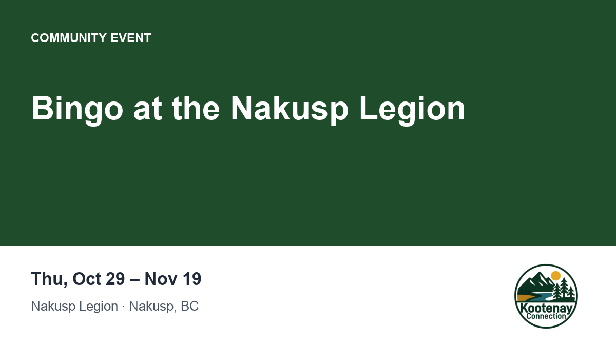 Bingo at the Nakusp Legion