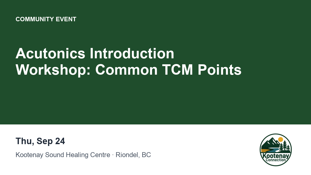 Acutonics Introduction Workshop: Common TCM Points