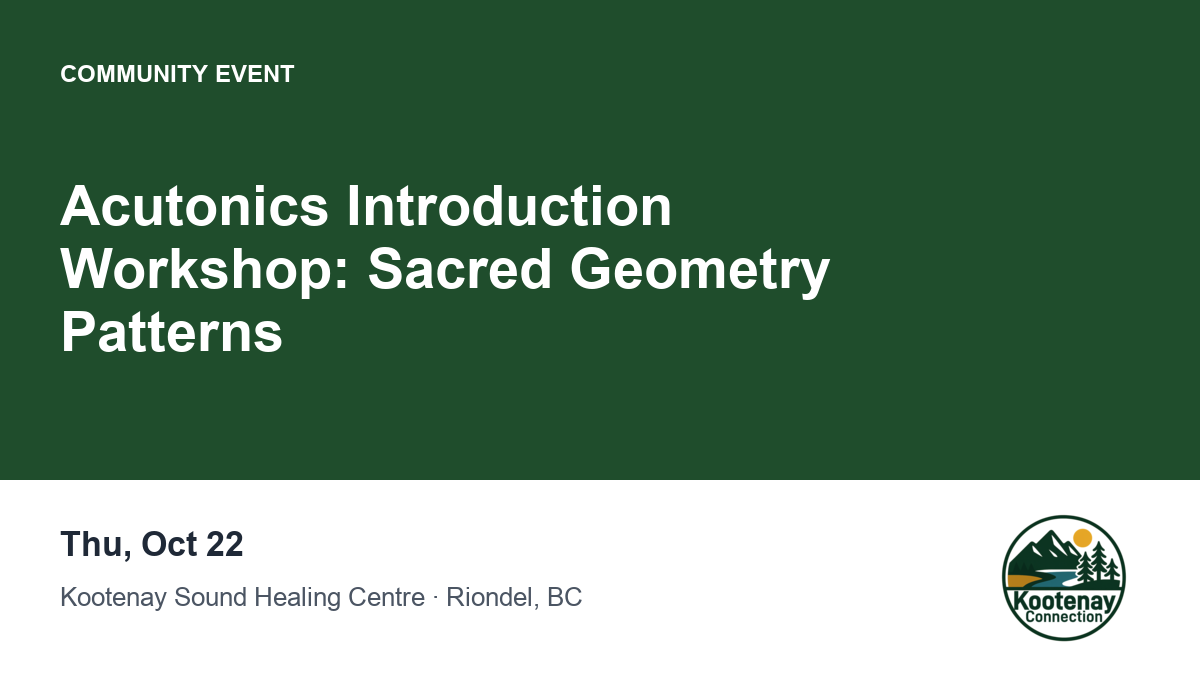 Acutonics Introduction Workshop: Sacred Geometry Patterns