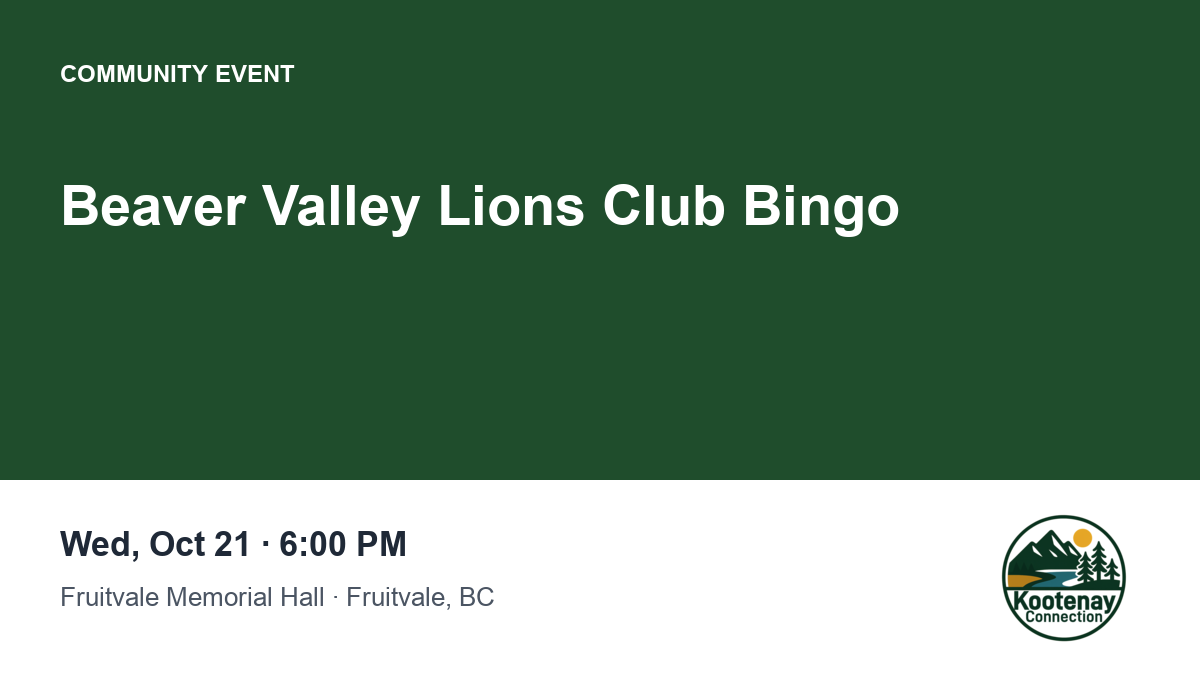 Beaver Valley Lions Club Bingo